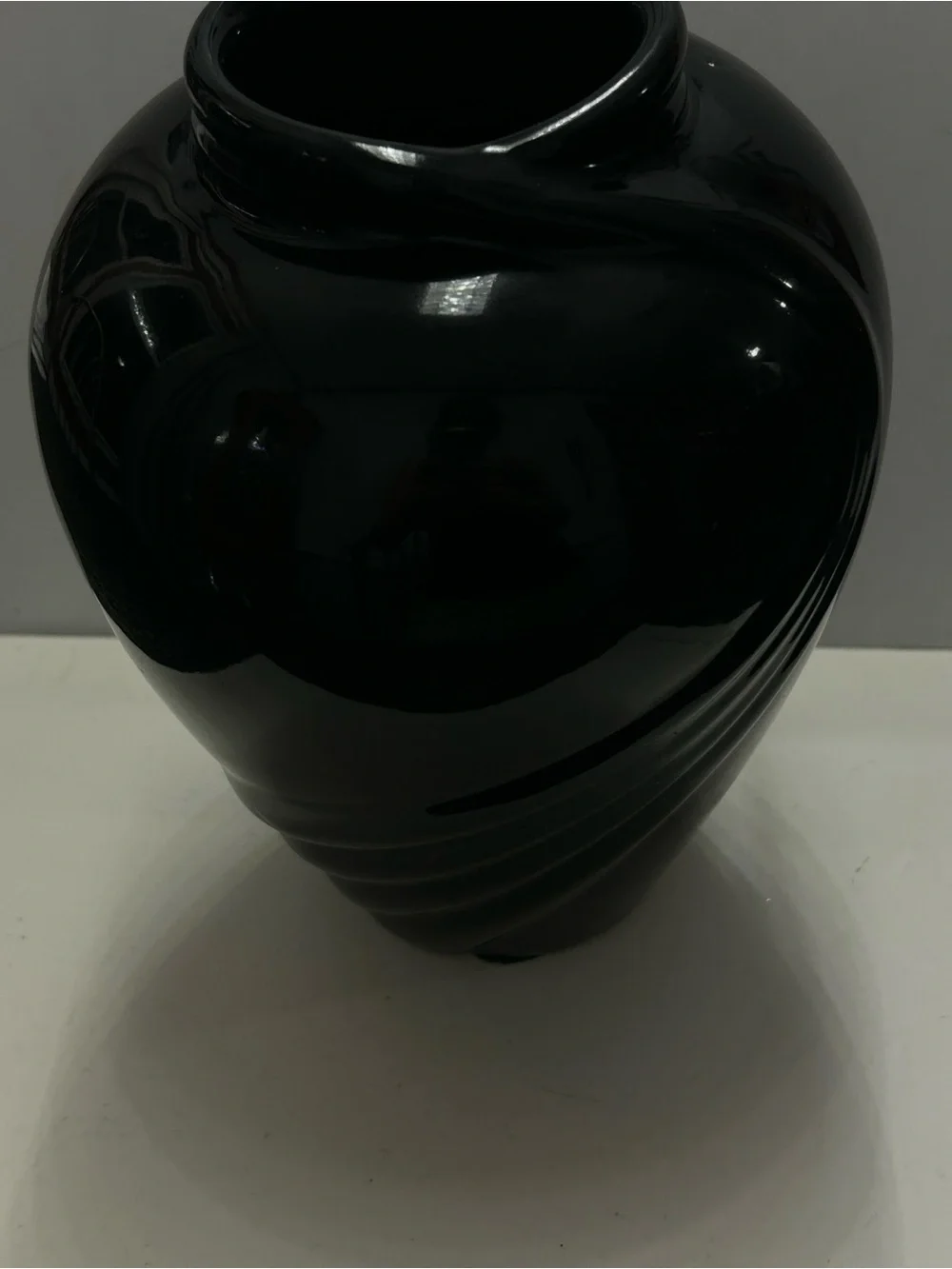 Haeger Black Vase Swirl Vintage Ceramic